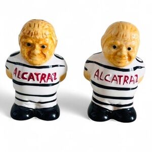 Vintage Set of Alcatraz Prisoner Inmate Salt & Pepper Shakers